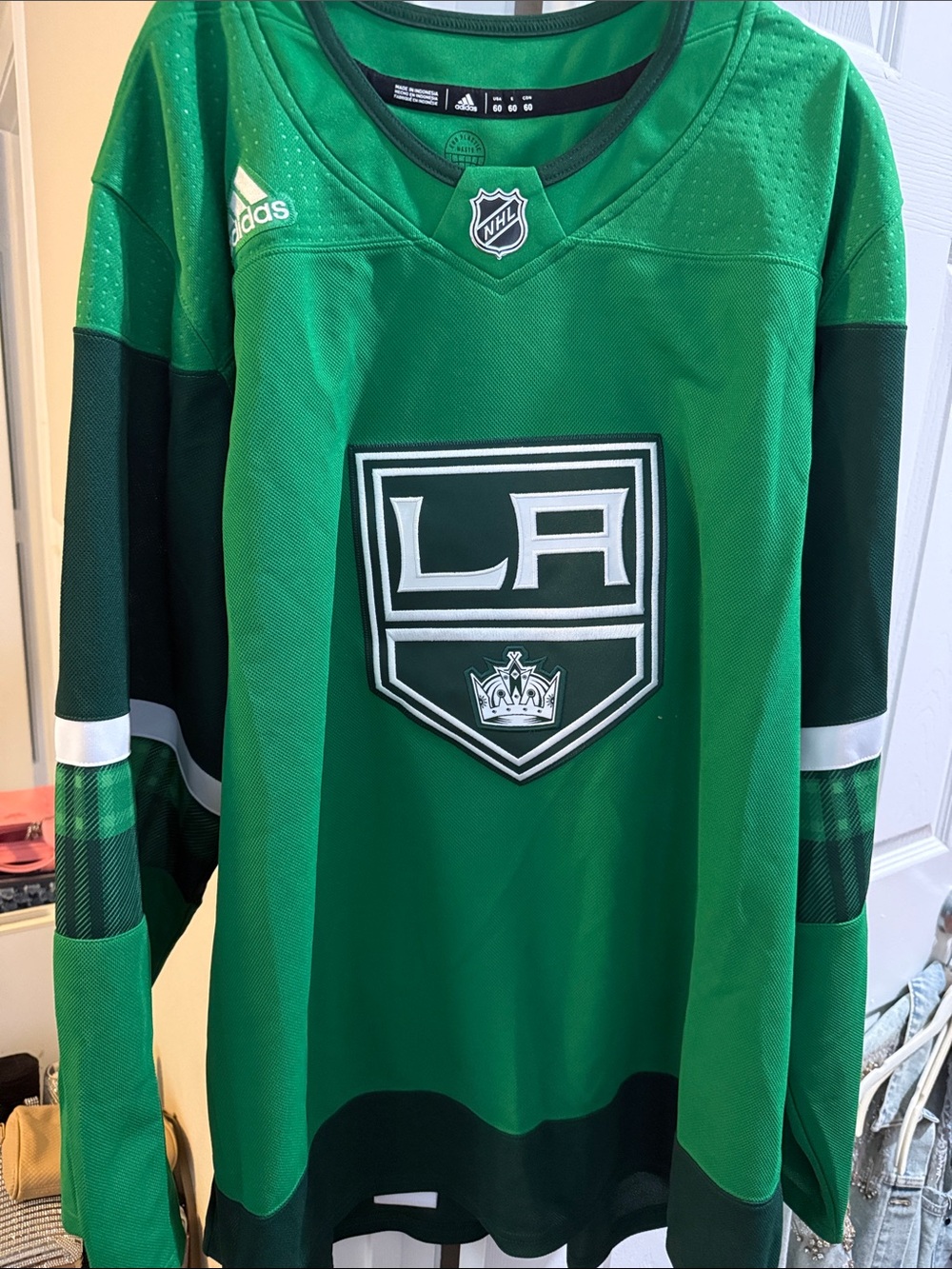 Adidas St. Patty’s Day LA Kings Hockey Jersey - Size 60